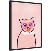 Amanti Art Cat in Pearls by Kendra Dandy Canvas Wall Art Print Framed 18 x 24-in. - 3 of 4