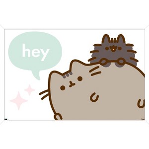 Trends International Pusheen - Hey Framed Wall Poster Prints - 1 of 4