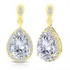 Guili Pear Drop Earrings in Sterling Silver, Rhodium, Gold & Rose Gold Plating with Sapphire, Emerald & Clear CZ – Graceful, Elegant Sparkle - 3 of 4