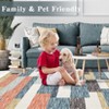 Large Living Room Rug 10 x 13 Geometric Patchwork Accent Carpet with Non-Slip Backing, Machine Washable Low Pile Area Rug, Foldable Floor Mat - 4 of 4