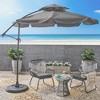 Syemin Patio Umbrella, Garden Table Umbrella with Button Tilt, Crank and Stable Umbrella Base for Patio, Garden, Yard, Gray, 126"*126"*102" - 4 of 4