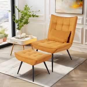 Dovelina Upholstered Accent Chair with Ottoman - 1 of 4