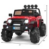 Infans 12V Kids Ride On Truck RC Car Spring Suspension w/ LED Light Music Trunk Red - 2 of 4