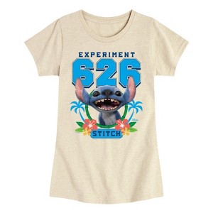 Girls' - Lilo And Stitch - Collegiate Experiment 626 Fitted Short Sleeve Graphic T-Shirt - 1 of 3