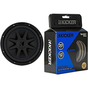 Kicker 50CVX102 10" CompVX 2 Ohm Subwoofer & 46QW1220 12AWG 20ft Speaker Wire - 1 of 4