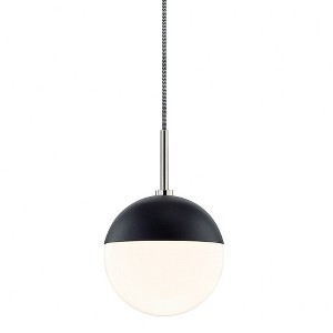 Mitzi Renee 1 - Light Pendant in  Polished Nickel/Black Opal Glossy Glass Shade  Shade - 1 of 1