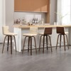 Bekrvio 26"/29" Swivel Bar Stools Set of 1/2/3/4, Faux Leather Upholstered Counter Chairs with Wood Legs, Mid-Century Seating for Kitchen Island - 2 of 4