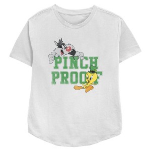 Women's Looney Tunes Tweety and Sylvester Pinch Proof T-Shirt - 1 of 3
