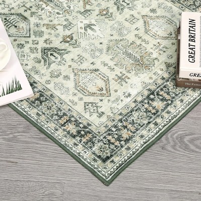 Area Rugs Machine Washable Boho Rug Vintage Rugs Floral Rugs Soft Carpet
