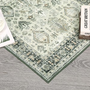 Area Rugs Machine Washable Boho Rug Vintage Rugs Floral Rugs Soft Carpet - 1 of 4