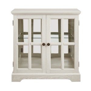 FONTOI Vintage Curio Display Cabinet, Antique Showcase with Adjustable Shelves for Collections, for Home or Office, White, 15.75"*32.09"*30.31" - 1 of 4
