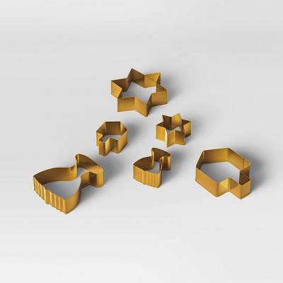 6pk Cookie Cutter Set Brass - Threshold™