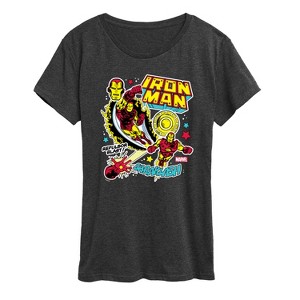 Women's - Marvel - Iron Man Sticker Style Short Sleeve Graphic T-Shirt - 1 of 4