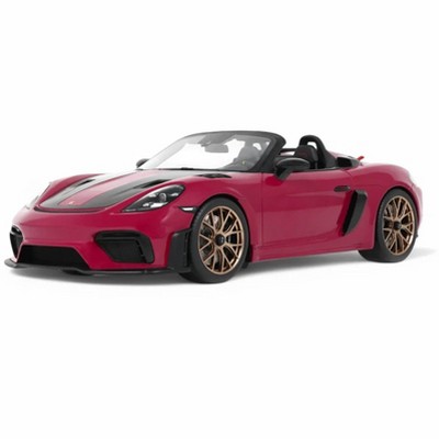 2023 Porsche 718 Spyder RS Purple with Carbon Stripes 1/18 Model Car by GT Spirit