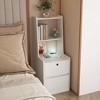 NicBex 2-Tier Multifunctional Bookshelf Smart Nightstand with Open Shelves,Books Storage Cabinet Organizer for Bedroom,Corner - 4 of 4