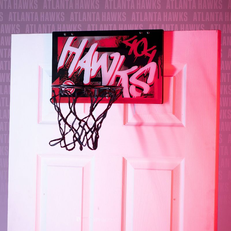NBA Atlanta Hawks Over The Door Mini Basketball Hoop, 2 of 7