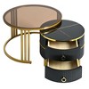 Okak Round Nesting Coffee Table Set of 2 Golden Iron Frame Table Set with Marble Grain Table for Living Room/Office, Space-Saving - 4 of 4