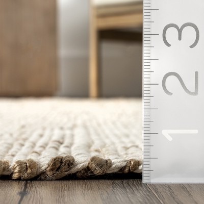 Elfriede Handwoven Jute-Cotton Blend 5x8 Natural Area Rug