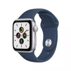 Apple Watch SE GPS 44mm Silver Aluminum Case with Abyss Blue Sport Band (2020, 1st Generation) - Target Certified Refurbished