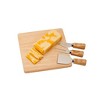 Slickblue Rubberwood Cheese Set with Cutting Board, Knife, Fork & Spade – Perfect for Cheese Lovers - 2 of 3