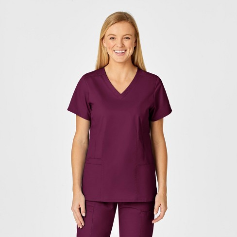 Wink Wonderwork Women's Shaped V-neck Scrub Top, 3x Womens Plus : Target