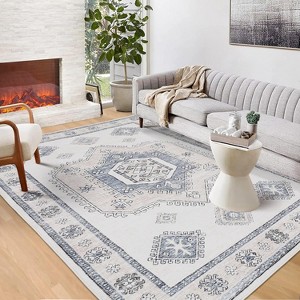 Washable Farmhouse Area Rug, Low-Pile Non-Slip Non-Shedding Carpet for Bedroom, Playroom, Dining Room & Kitchen - 1 of 4