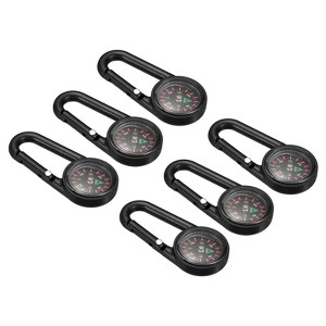 Unique Bargains Waterproof Keychain Compass with Buckle for Outdoor Hiking 6 Pcs - 1 of 4