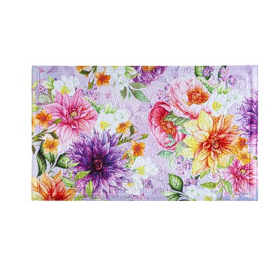 Evergreen Rhapsody in Bloom Embossed Indoor Outdoor Doormat Home Decor