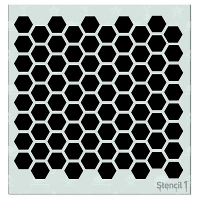 Stencil1 Hexagon Repeating - Stencil 5.75" x 6"