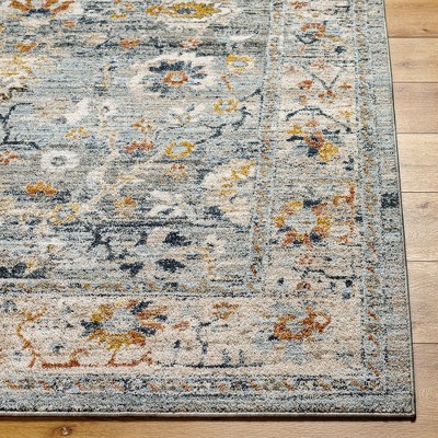 Tanina Light Gray and Pale Blue Synthetic Area Rug 6'7" x 9'6"
