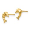 Black Bow Jewelry 8mm Polished 3D Dolphin Post Earrings in 14k Yellow Gold - 2 of 4