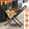 iMountek"220LB Steel Firewood Log Rack - X-Shaped Storage Holder for Fireplace, Firepit & Outdoor Use"Black - 2 of 4
