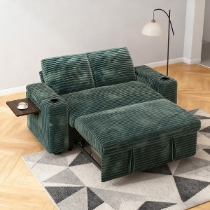 Dyonery 65" Loveseat Sleeper Sofa with Pull Out Bed,3-in-1 Convertible Sofa Bed with Reclining Backrest|USB Ports|Storage Armrests,Tool Free Assembly - 1 of 4