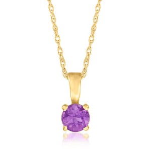 Pure Collection by Ross-Simons 0.21 Carat Amethyst Pendant Necklace in 14kt Yellow Gold - 1 of 4