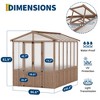 8x13FT Greenhouse Kit with Pergola, Wooden Greenhouse with Cedar Frame, Greenhouses with Roof Vent, Wood and Polycarbonate Walk-in Greenhouses - 2 of 4
