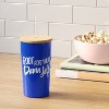 17.5 fl oz Stainless Steel Straw Tumbler with Bamboo Lid Blue - Room Essentials™ - 2 of 3