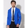 Lars Amadeus Men's Notch Lapel Contrasting Color Checked Pattern Sports Blazer - 2 of 4