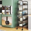5 Tier Rolling Cart with Wheels, Easy Assemble Metal Slim Rolling Storage Cart for Narrow Space On Bedroom Bathroom Laundry Room - 3 of 4