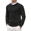 COOFANDY Men's Crewneck Knit Sweater Slim Fit Lightweight Casual Twist Patterned Cable Knitted Pullover - 3 of 4