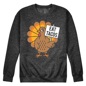 Men's - Instant Message - Eat Tacos Turkey Graphic Fleece Sweatshirt - 1 of 4
