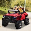 Aosom 12V Ride-on Truck with Remote Control, 2-Seater Battery-Operated Electric Car for Kids with Music, Red - 3 of 4