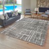 Gertmenian Ultimate Shag Malia Dark Gray Ivory Modern Abstract Lines Livingroom Bedroom Dining Super Plush Shag Indoor Area Rug, 9x13 - 2 of 4