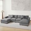 WestinTrends Hearthside 128" Corduroy Modular U-Shaped Sectional Couch and Chaise With USB/Type-C Ports and Side Pockets - 2 of 4