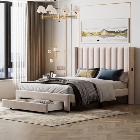 Beige store queen beds