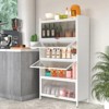 Fontoi Decorative Storage Cabinets, Kitchen Storage Cabinet with Dustproof, Dining Cabinet with Doors, White, 13.8"*31.5"*56.69" - 4 of 4