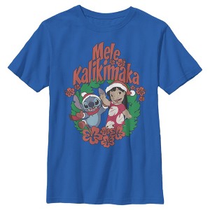 Boy's Lilo & Stitch Mele Kalikimaka Christmas T-Shirt - 1 of 4