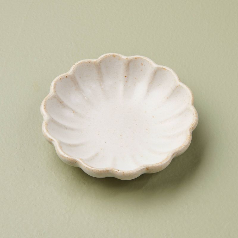 Fluted Ceramic Trinket Dish Vintage Cream - Hearth &#38; Hand&#8482; with Magnolia, 1 of 8