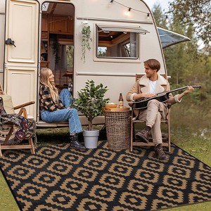 Outdoor Modern Reversible Erasable Area Rugs for Garden Backyard Large Portable Lightweight Plastic Straw Rug for Camping RV Auto Patio Picnic Mat - 1 of 4