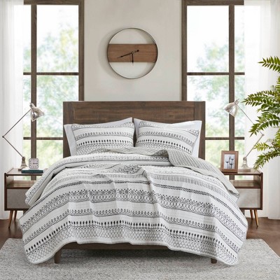 3Pcs coverlet Mini Set Lightweight Reversible Quilt Southwest Diamond Print Summer Layer Polyester Filling
