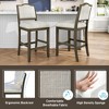 QingMoon Rustic Bar Stools Set of 2, Rubber Wood Counter Height Chairs with Upholstery and Ergonomic Backrest for Kitchen Island, Home Bar - 3 of 4
